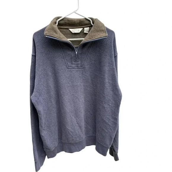 Orvis Men's Blue Half-Zip Sweater - Picture 1 of 8
